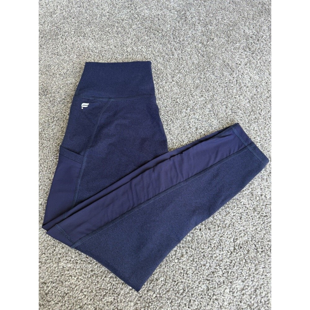 Fabletics On-The-Go PowerHold® Medium-Rise Blue Capris Size S